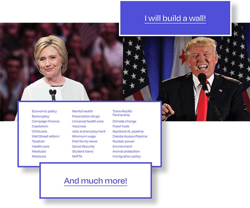 Studeo Illustration of the Clinton x Trump 2016 Election Campaign